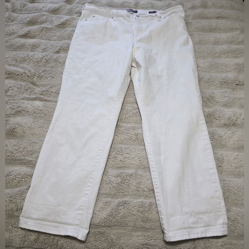 Gloria Vanderbilt Women's White Boyfriend Jeans